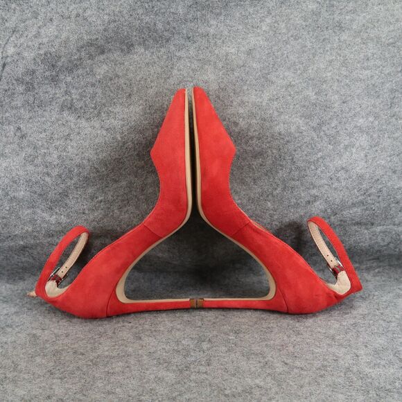 Charles David Shoes Womens 9 Pumps Ankle Strap Suede Red Pointed Toe Formal Sexy - Picture 11 of 16